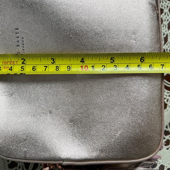 Ted Baker Rose Gold Pearl Embellished Leather Camera Bag - Picture 5 of 8